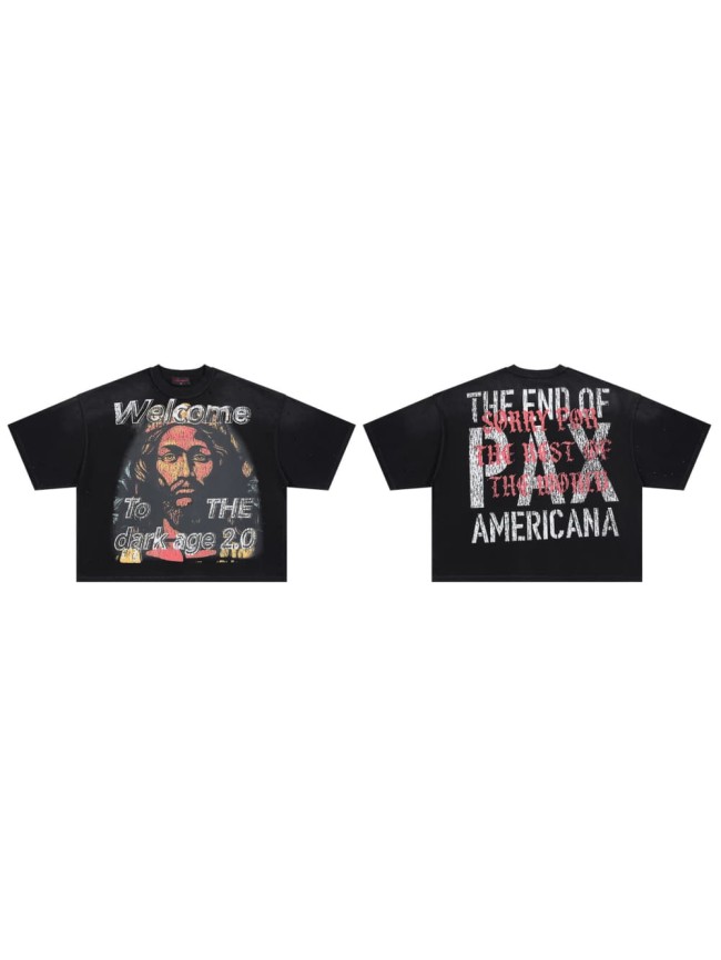 Dark Ages 2.0 Figure Rhinestone Print Washed Tee 29069409