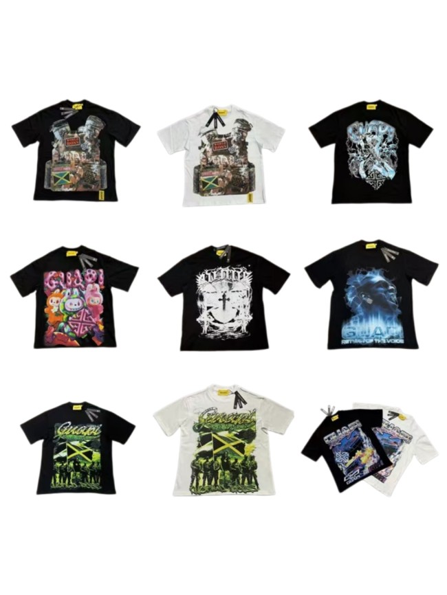 Unisex Loose Fit  With White Ink Direct Injection Print  T-shirt 10 colors 29069139