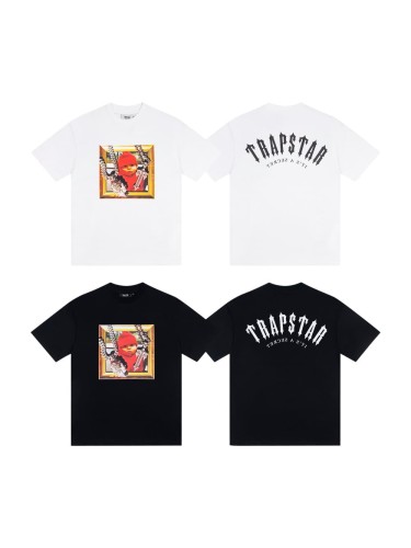 Front Framed Kid Portrait & Back Trapstar Gothic Logo Print T-Shirt 2 colors 29077294