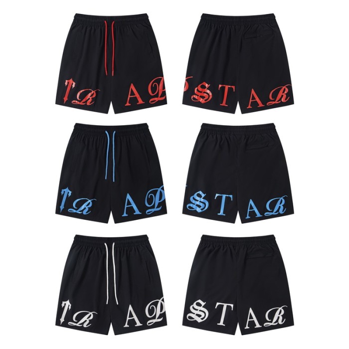 Unisex Loose Streetwear Colorful Gothic Letter Print & Drawstring Waist Shorts 3 colors 29077468