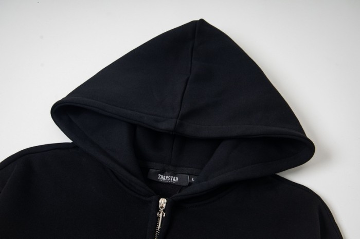High Street  Arm Letter Print & Logo Embroidery Zip-Up Hoodie 29077574