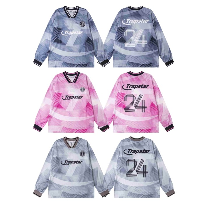 Oversized Y2K Trapstar Soccer Jersey Gradient  24  Back Print Long Sleeve T-Shirt 3 colors 29077586