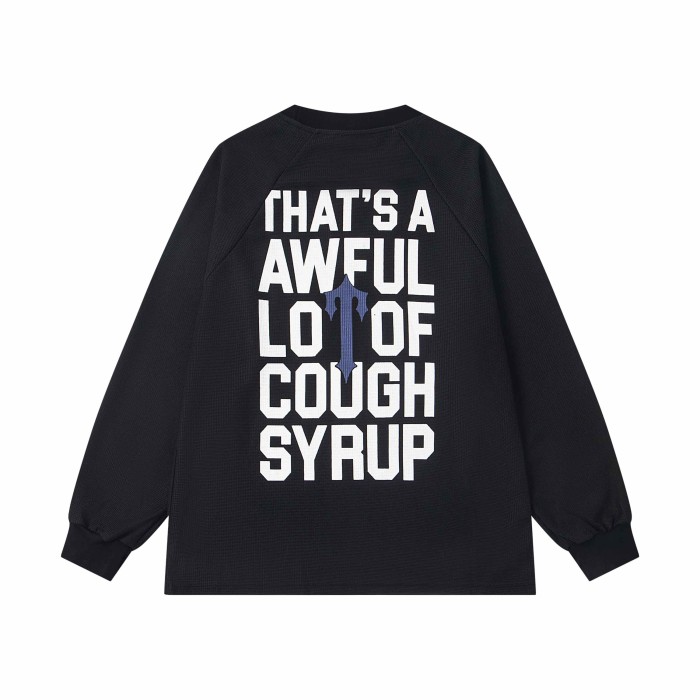 Oversized Edgy Streetwear Retro Banknote Print Long Sleeve T-Shirt 2 colors 29077613