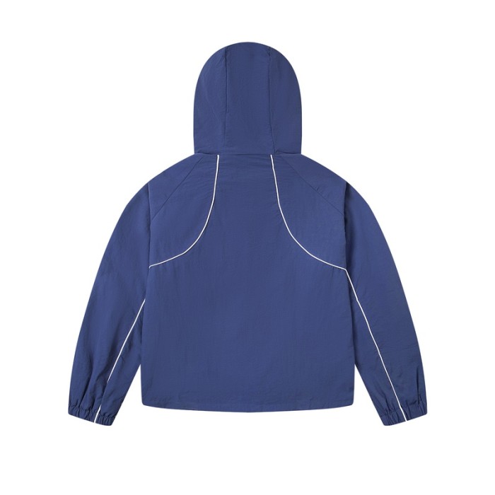 Lightweight Nylon Windbreaker with Reflective Piping & Elastic Cuffs Jacket 29077486