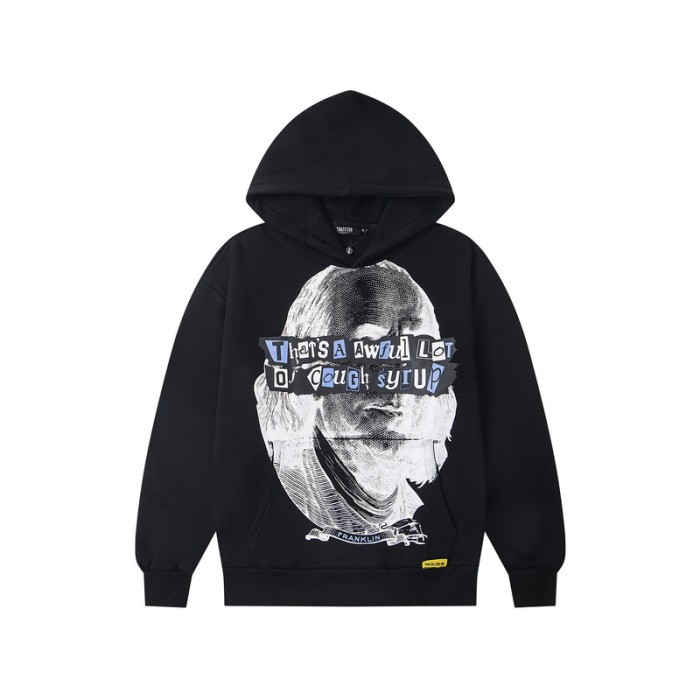 Collage Franklin Portrait & Graffiti Text Print Hoodie 2 colors 29077359
