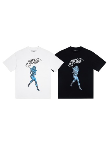 High Street Style T-Shirt with Trapstar Smoke Logo & Comic Gun Girl  Print T-Shirt 2 colors 29077351