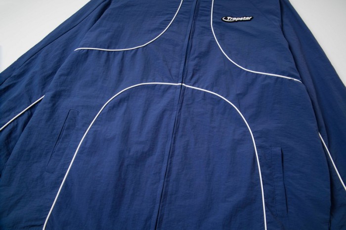 Lightweight Nylon Windbreaker with Reflective Piping & Elastic Cuffs Jacket 29077486