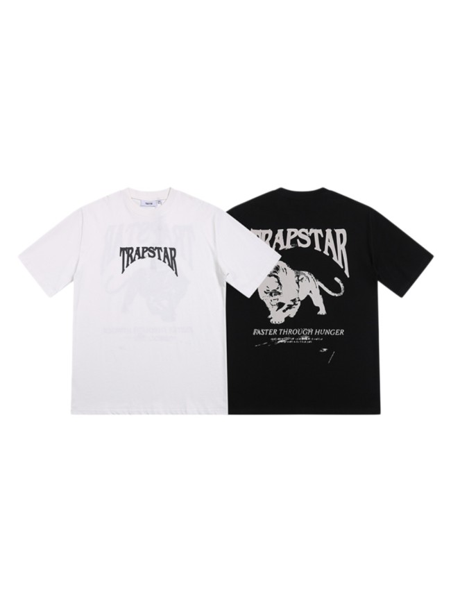Streetwear Tee with Monochrome Lion Print & Trapstar Gothic Logo T-Shirt 2 colors 29077444
