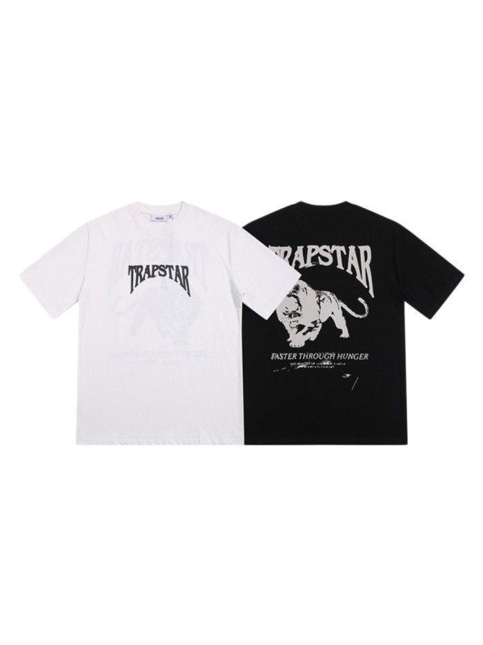 Streetwear Tee with Monochrome Lion Print & Trapstar Gothic Logo T-Shirt 2 colors 29077444