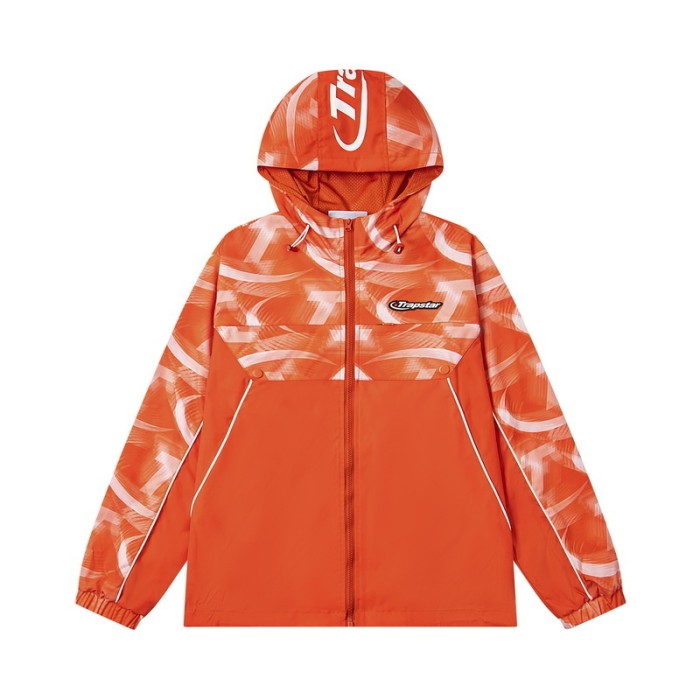 American Trend Spliced Color Block Hooded Windbreaker Zip Up Jacket & Pants Set 3 colors 29077707