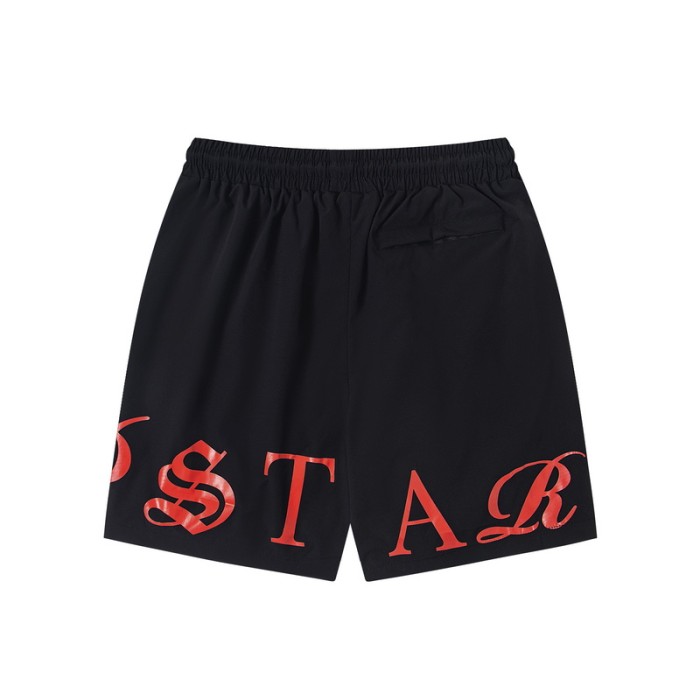 Unisex Loose Streetwear Colorful Gothic Letter Print & Drawstring Waist Shorts 3 colors 29077468