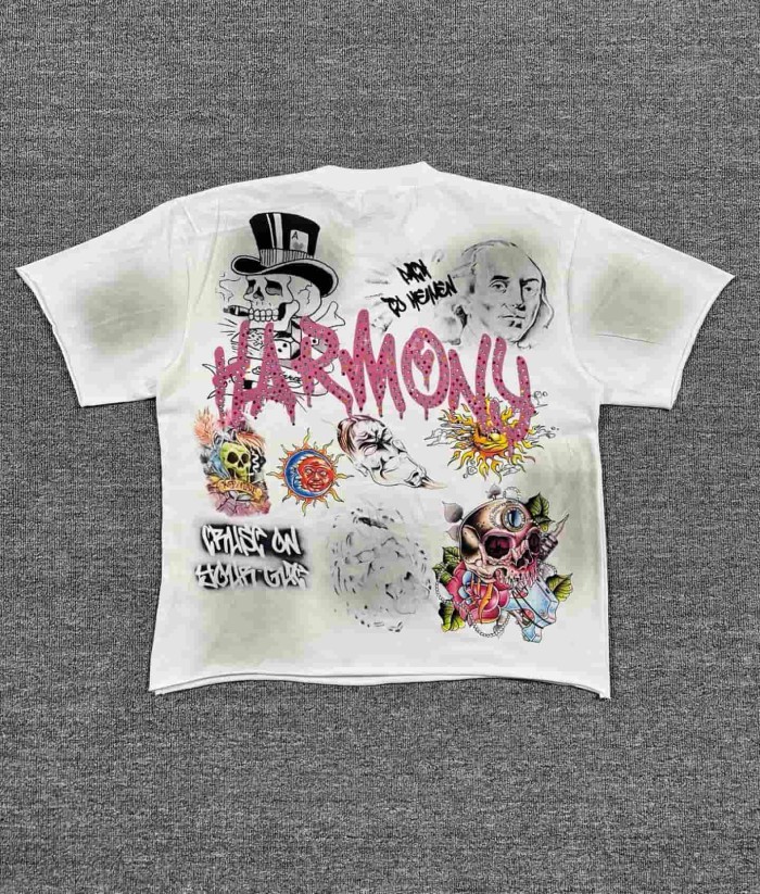 American Graffiti Tattoo Collection Rhinestone Print Washed Tee 29077655