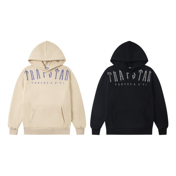 American Street Style Hot Drill Letter Print Spliced Fleece Lined Hoodie & Pants Set 2 colors 29077493