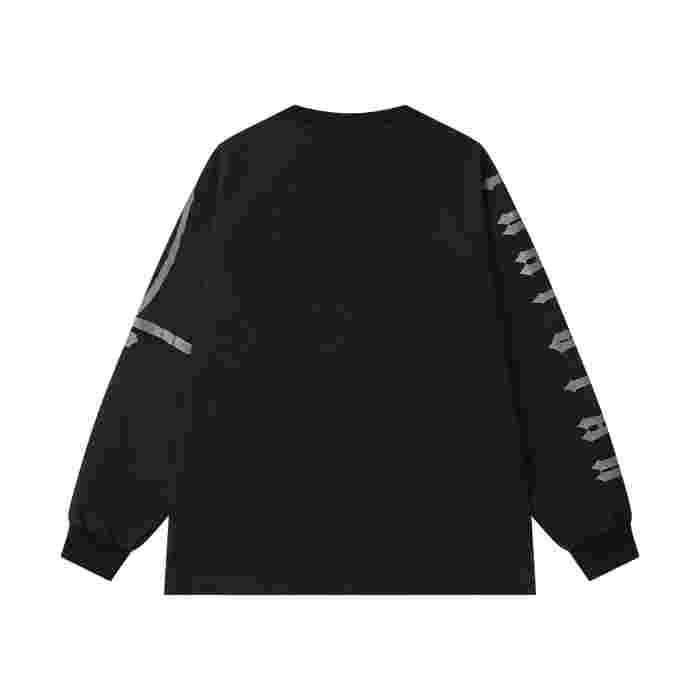 Oversized High Street Black and White Graffiti Print Raglan Long Sleeve T-Shirt 2 colors 29077612