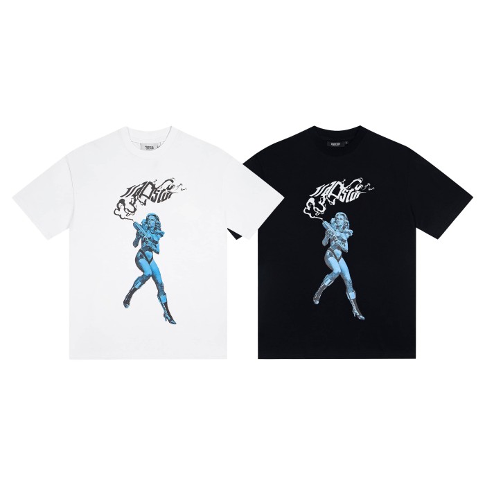 High Street Style T-Shirt with Trapstar Smoke Logo & Comic Gun Girl  Print T-Shirt 2 colors 29077351