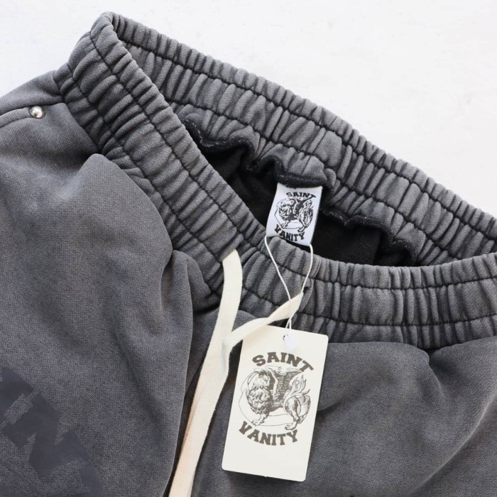 Rivet Decorated Lion Print Washed Hoodie & Shorts Set 4 colors 29077776