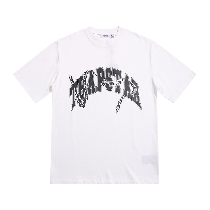 Streetwear Tee with Arch Logo & Silver Chain Print Crew Neck T-Shirt 2 colors 29077364