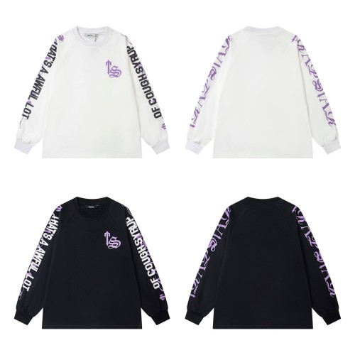 Oversized Edgy Streetwear Gothic Text Print Raglan Long Sleeve T-Shirt 2 colors 29077684