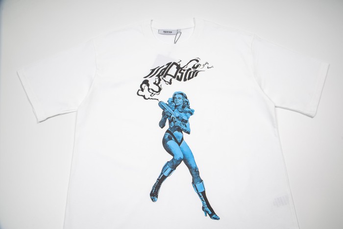 High Street Style T-Shirt with Trapstar Smoke Logo & Comic Gun Girl  Print T-Shirt 2 colors 29077351