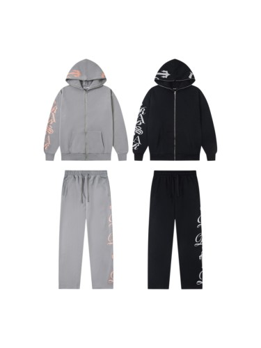 Arm Printed Letter Logo High Street Loose Fleece Hoodie & Pants Set 2 colors 29077507