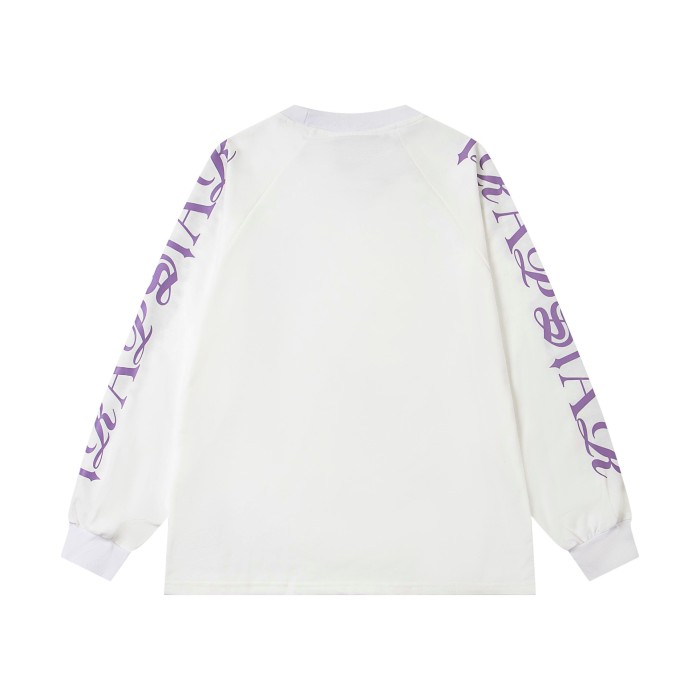 Oversized Edgy Streetwear Gothic Text Print Raglan Long Sleeve T-Shirt 2 colors 29077684