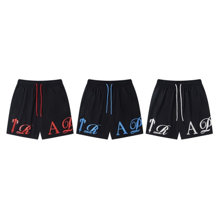 Unisex Loose Streetwear Colorful Gothic Letter Print & Drawstring Waist Shorts 3 colors 29077468