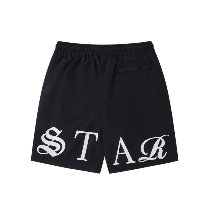 Unisex Loose Streetwear Colorful Gothic Letter Print & Drawstring Waist Shorts 3 colors 29077468