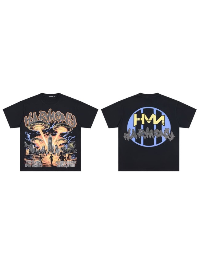 UFO Invasion Doomsday City Rhinestone Print Tee 29077648