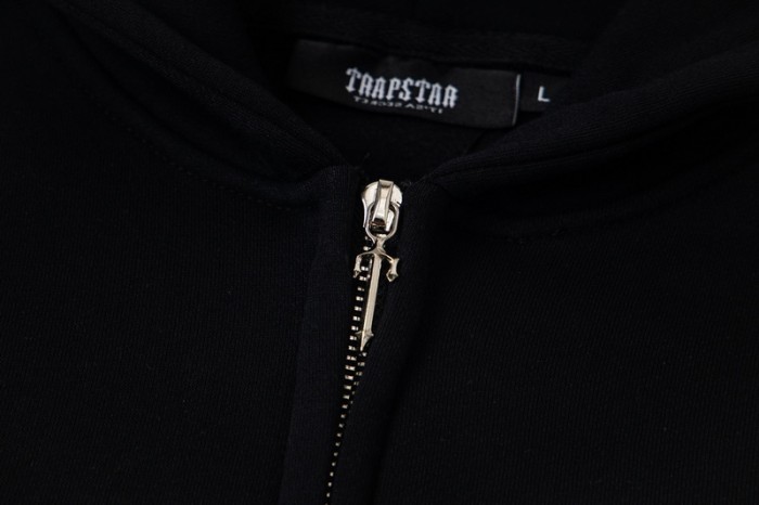 High Street  Arm Letter Print & Logo Embroidery Zip-Up Hoodie 29077574