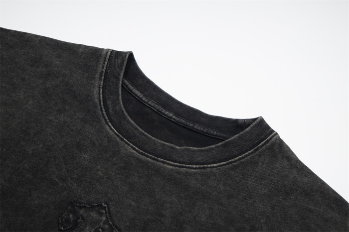 Oversized Retro Washed Streetwear Tee with Subtle  T  Logo Embroidery T-Shirt 3 colors 29077365