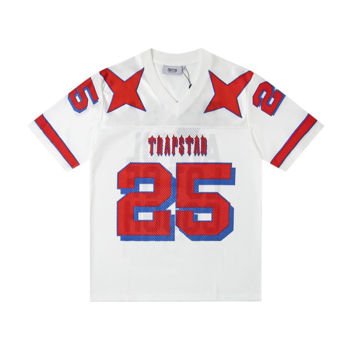 Oversized Urban Streetwear Star Motif Letter And Number Printed Mesh Jersey T-Shirt 2 colors 29080799