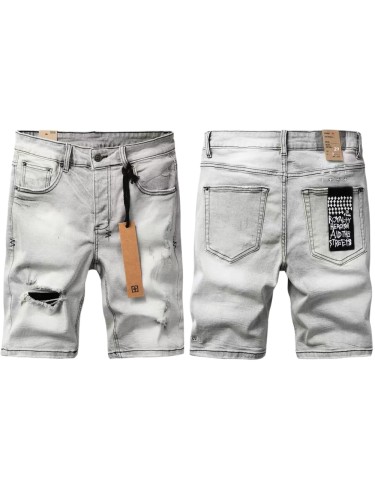 1:1 quality version Tight Ripped Mini M Stitching Denim Shorts 29080454