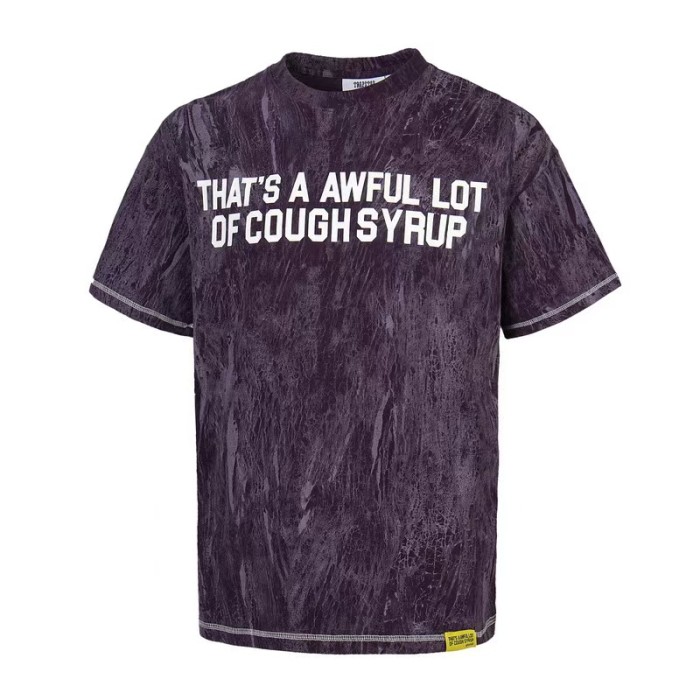 Oversized American Street Style Tie-Dye Letter T-Shirt 3 colors 29080748