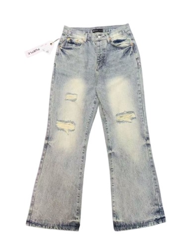 1:1 quality version Classic Stitched Ripped Washed Flared Jeans 29080665