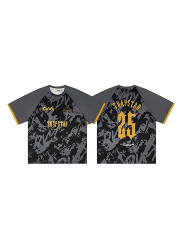 Loose High Street Grey And Black Graffiti Camo Print Raglan Sleeve T-Shirt 29080220