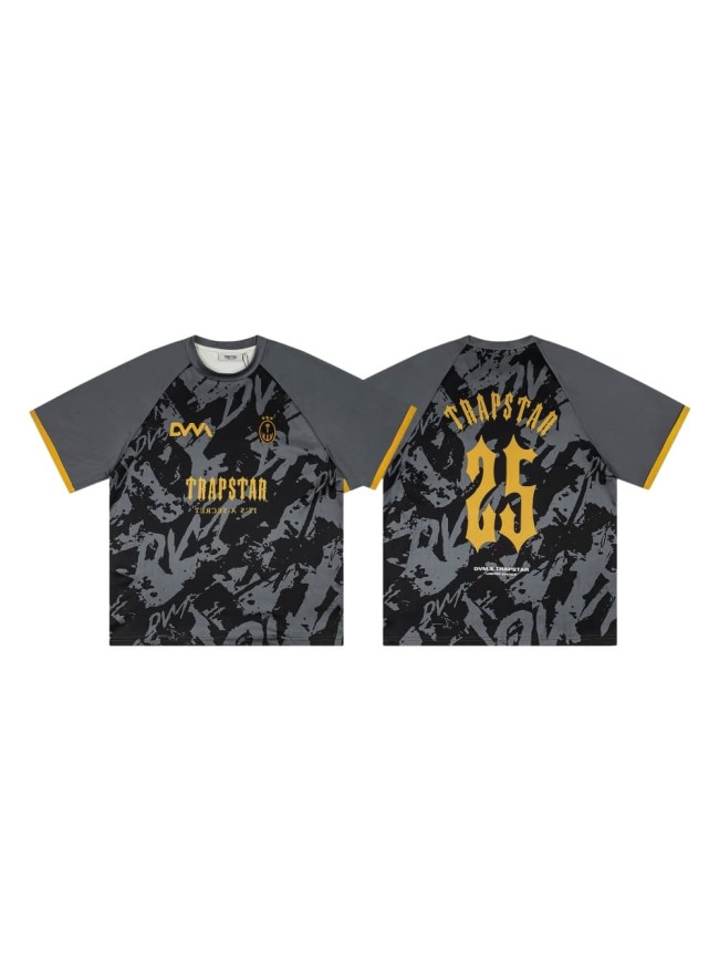 Loose High Street Grey And Black Graffiti Camo Print Raglan Sleeve T-Shirt 29080220