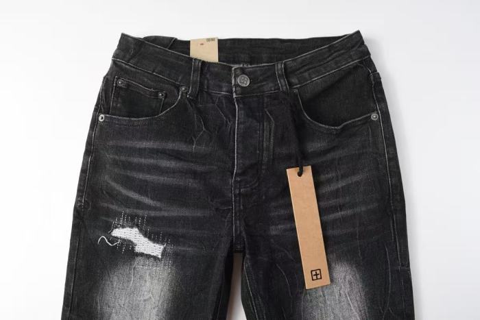 1:1 quality version Retro Cat Whisker Logo Faded Ripped Jeans 29080458