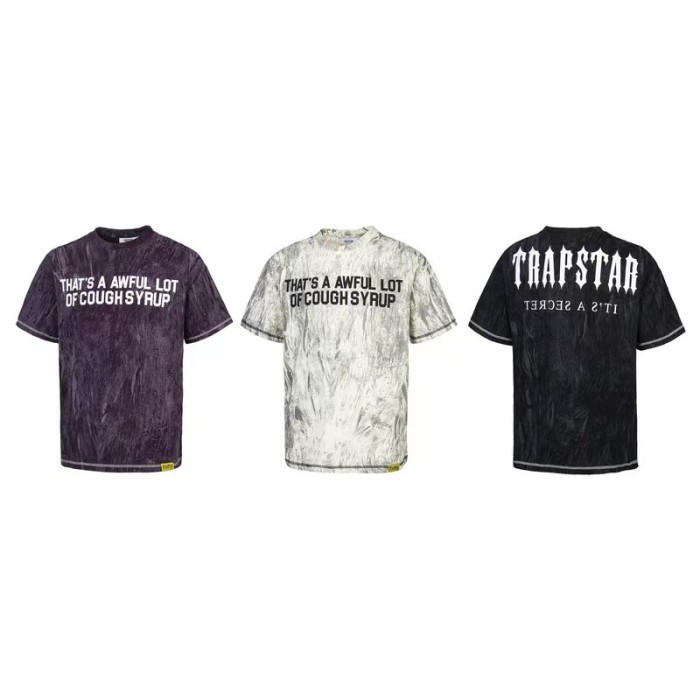 Oversized American Street Style Tie-Dye Letter T-Shirt 3 colors 29080748