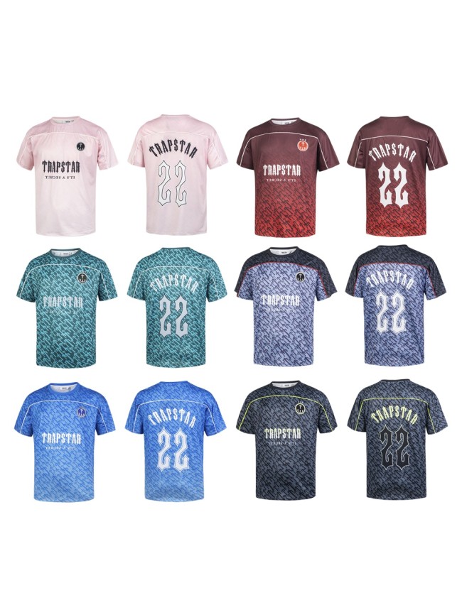 Oversized Trapstar Inspired Teal Camo Number 22 Graphic Jersey T-Shirt 6 colors 29080077