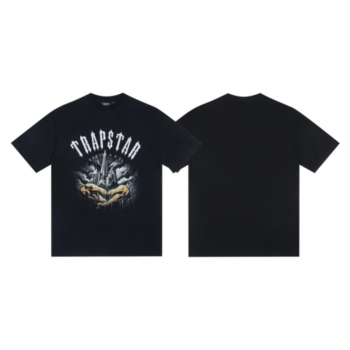 Relaxed Fit Urban Streetwear Gothic Letter And Cityscape Print T-Shirt 2 colors 29080243