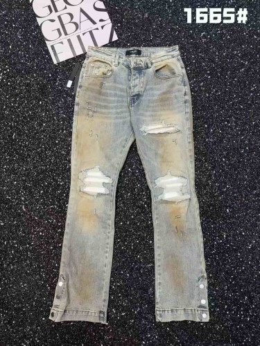 1:1 quality version Beaded Hem Mud Dyed Flared Ripped Jeans 29080655