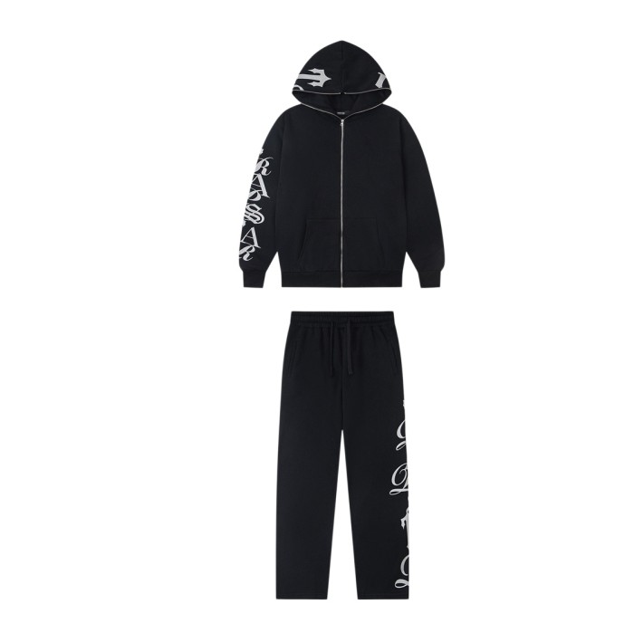 Arm Printed Letter Logo High Street Loose Fleece Hoodie & Pants Set 2 colors 29077507