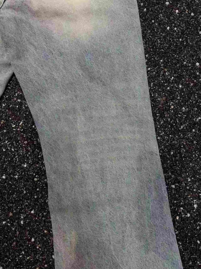 1:1 quality version Classic Stitched Ripped Washed Flared Jeans 29080665