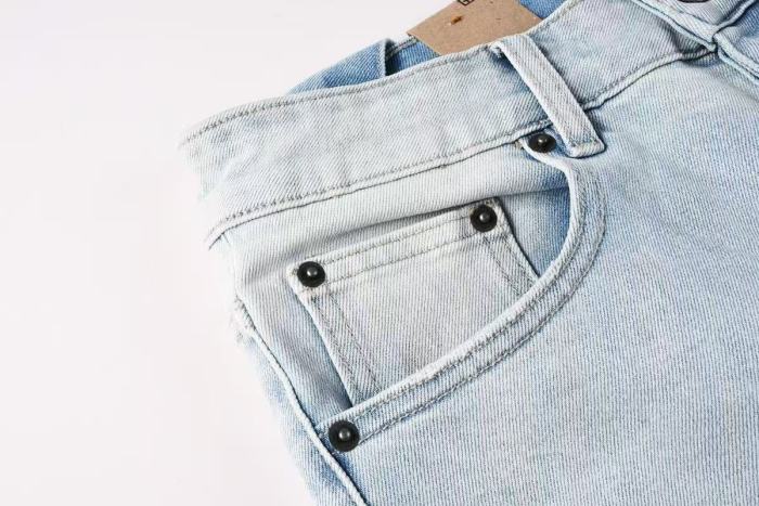 1:1 quality version One-sided Logo Print Tight Stitching Denim Shorts 29080453
