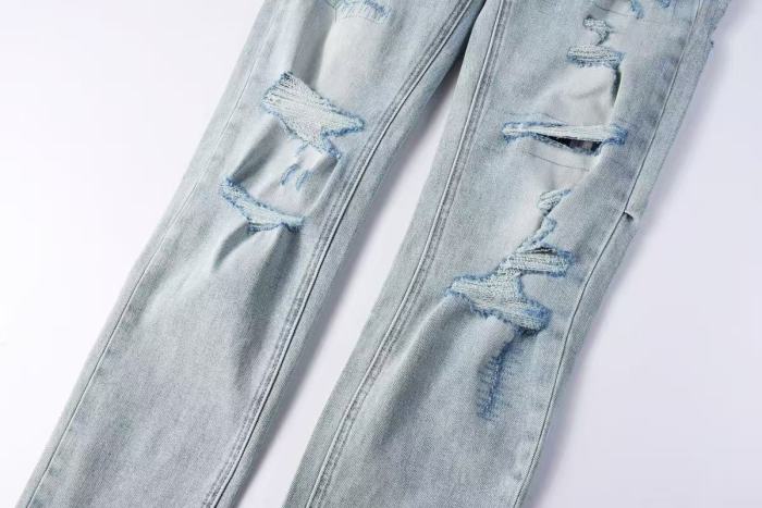 1:1 quality version Heavy Abraded Tight Ripped Jeans 29080463