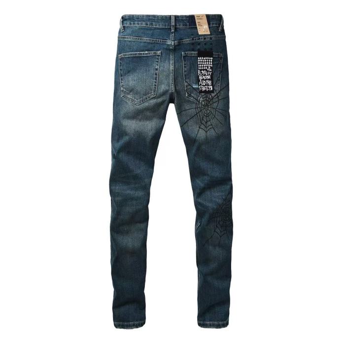 1:1 quality version Dark Spider Web Graffiti Vintage Ripped Jeans 29080456