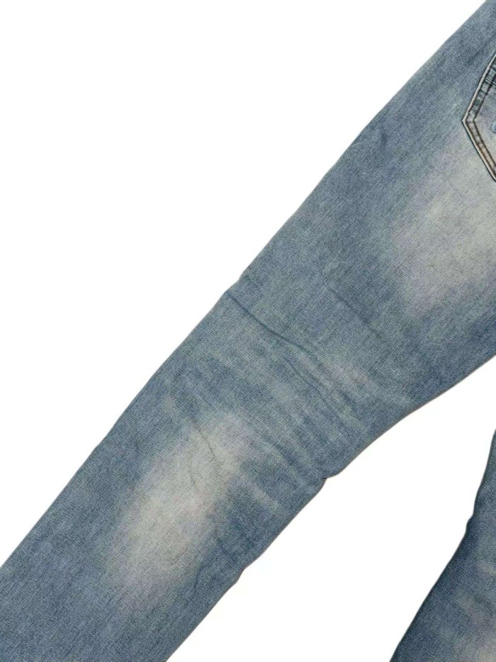 1:1 quality version White Paw Embroidery Ripped Jeans 29080648