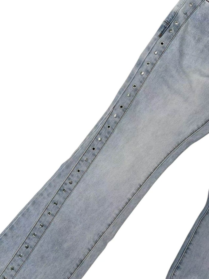 1:1 quality version Vertical Rivet Spliced Vintage Flared Jeans 29080667
