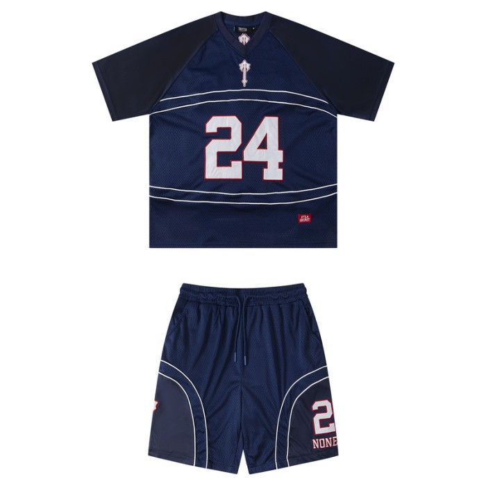 American Street Style 24 Printed Mesh Basketball Jersey Tee & Shorts Set 3 colors 29080466