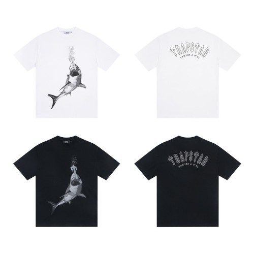 High Street Shark Hook Direct Print Loose T-Shirt 2 colors 29080215